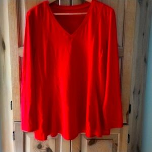 Lane Bryant Swing Long sleeves Tangerine Color Top Sz 10/12
